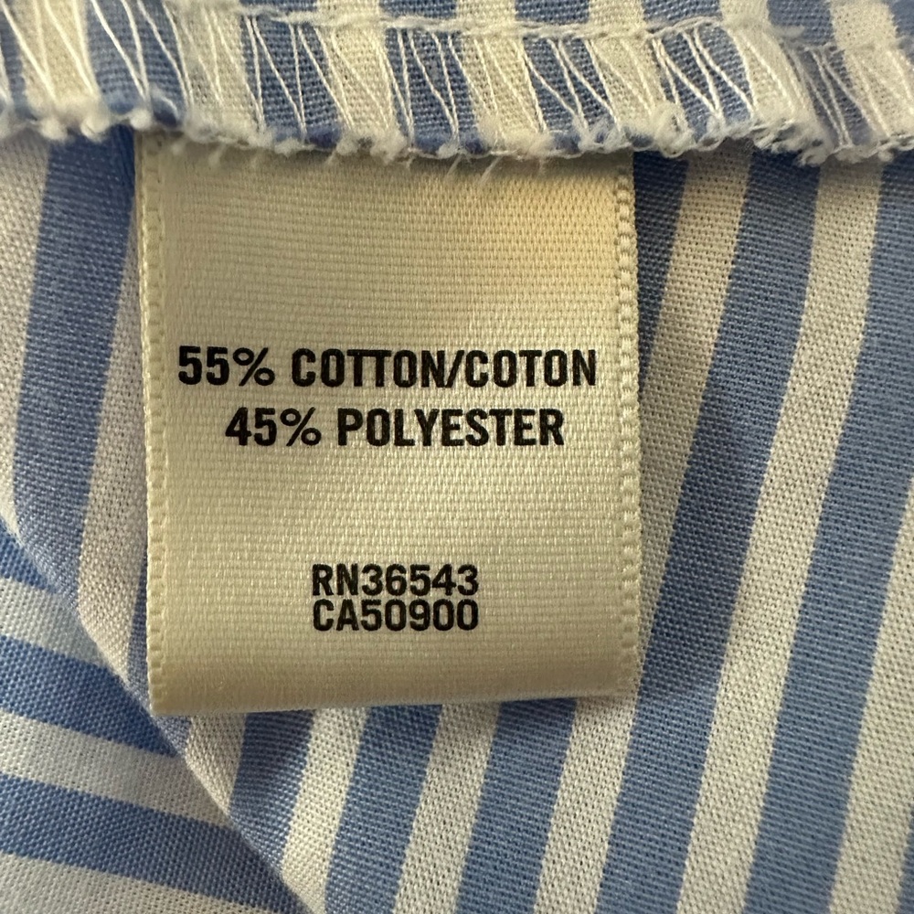 Van Heusen Blue and White Striped Button Down Shirt - Picture 5 of 8